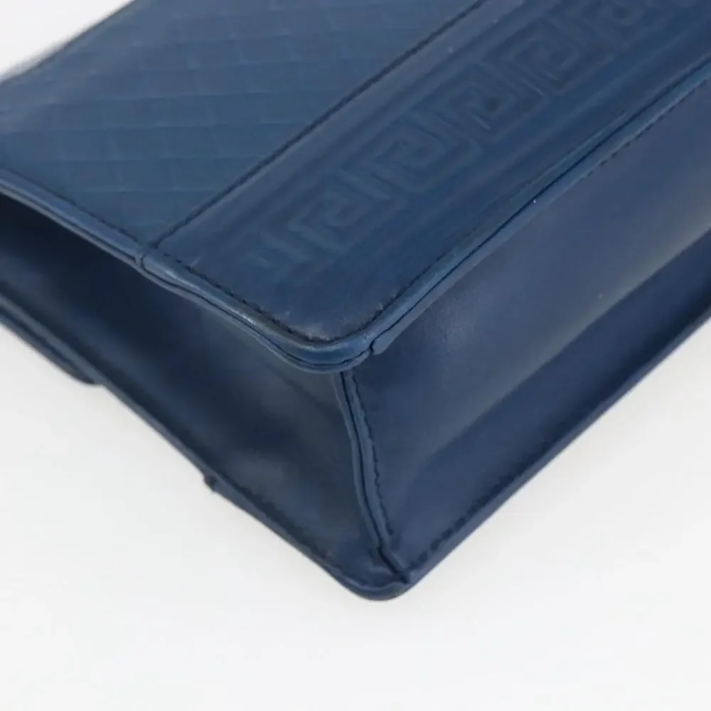 Gianni Versace Leather Clutch Bag Blue